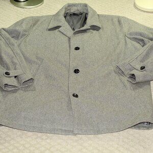 London Fog Pea Coat Women 2XL Light Gray 3/4 Car Coat Button Front Lined Pockets